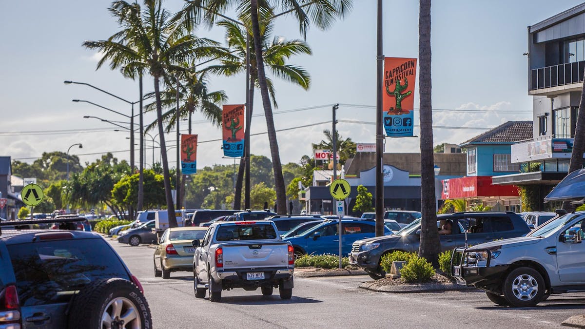 Pole Banners line the streets