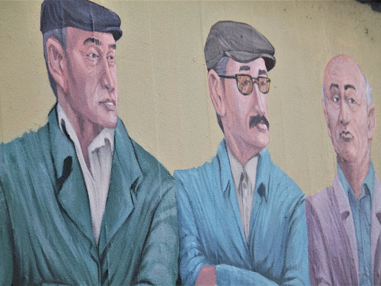 Mural painting of men