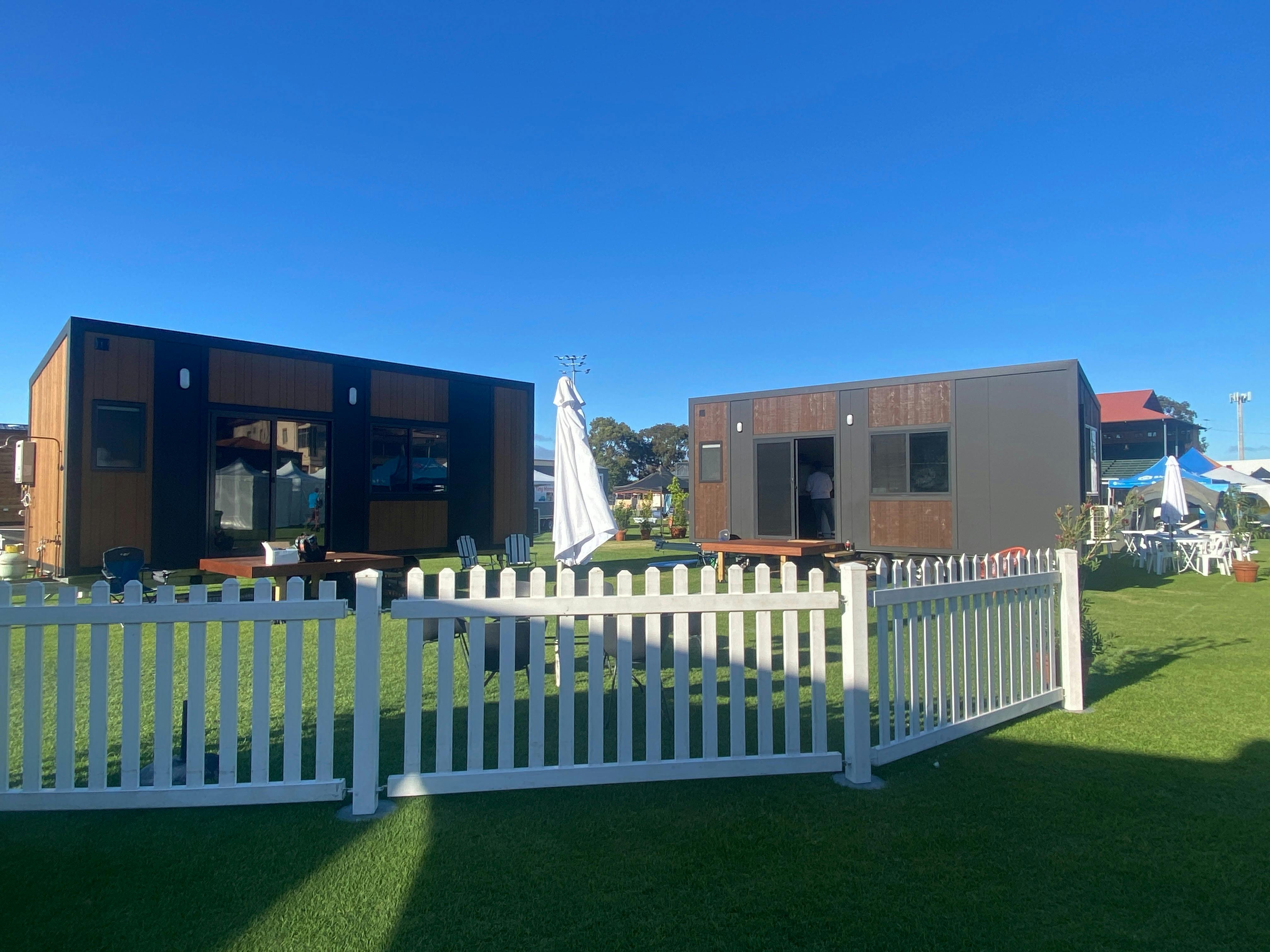 Display of 2 tiny houses at the expo