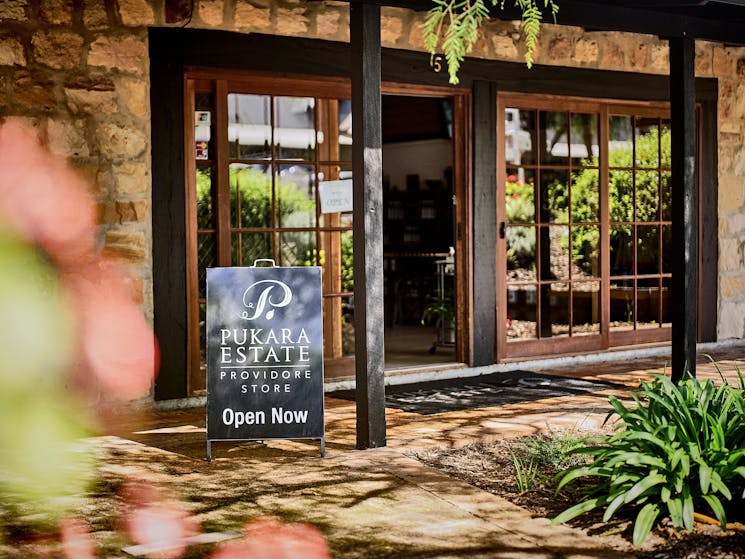 The entrance to Pukara Estate Pokolbin Store.