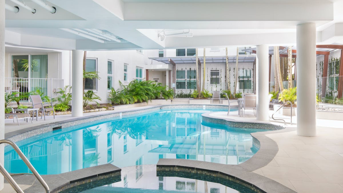 pool and spa area