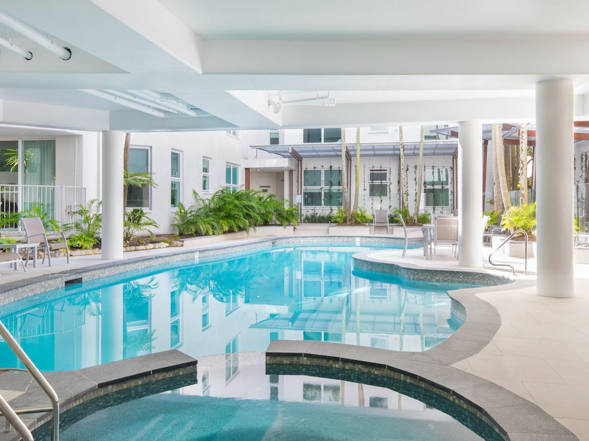 pool and spa area