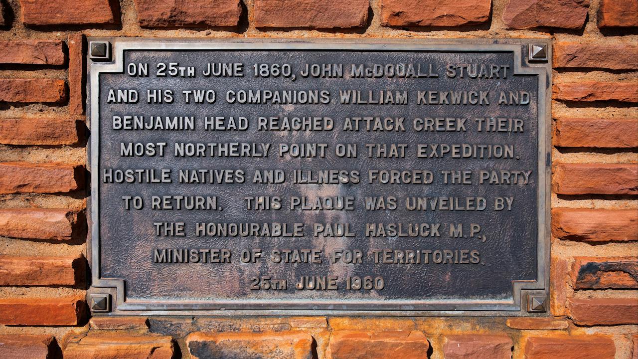 Dedication plaque, Attack Creek