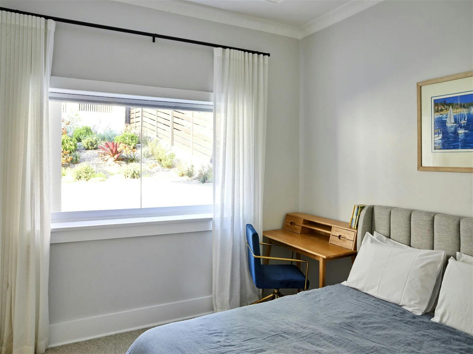 The perfect space to greet the day with a cup of coffee in bed or wind down