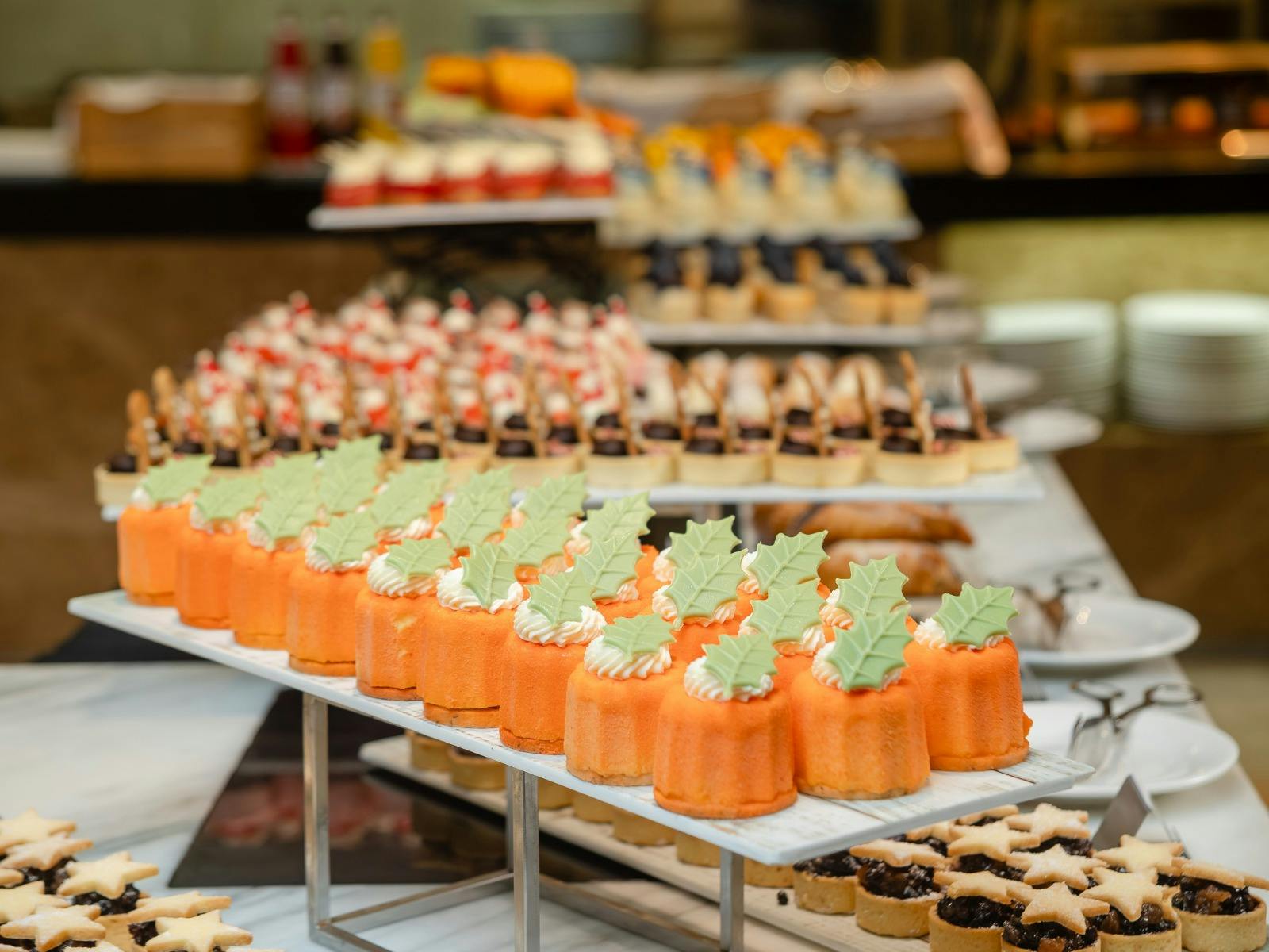 Close-up of desserts and cakes