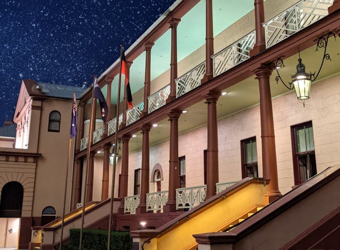 NSW Parliament House at night