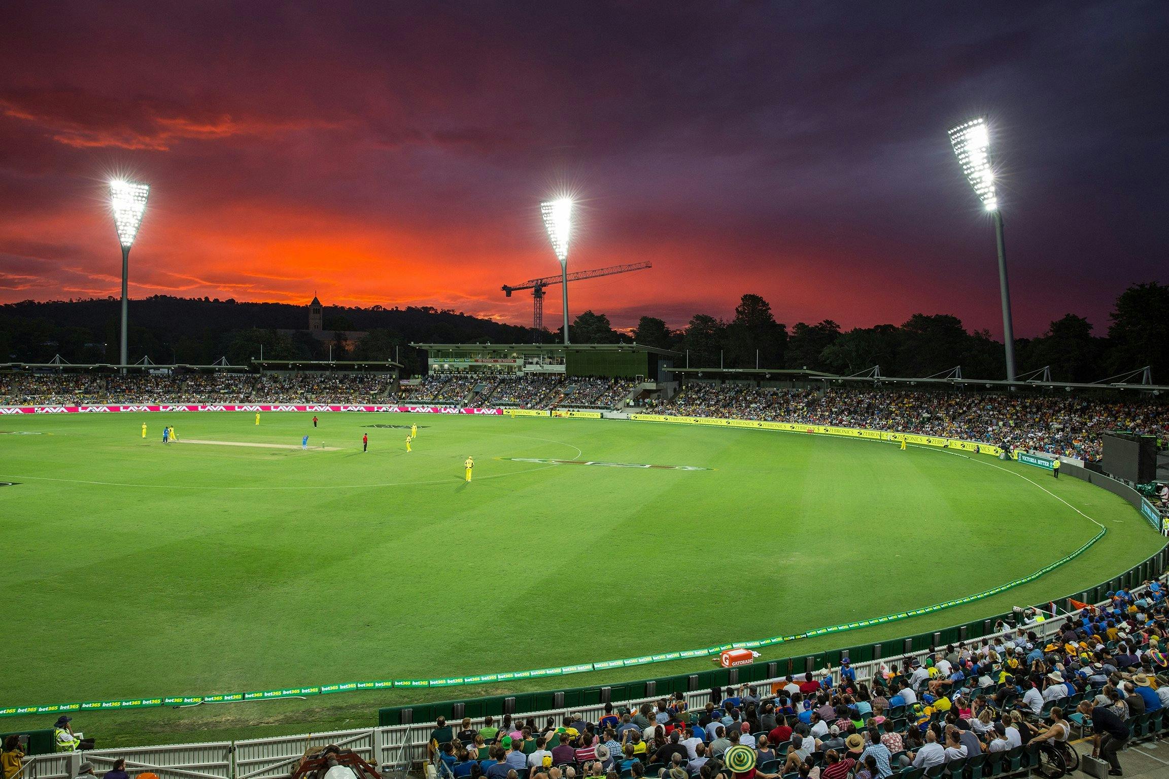 Manuka Oval during a night match