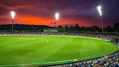Manuka Oval during a night match