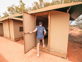 Permanent twin share tent at Uluru