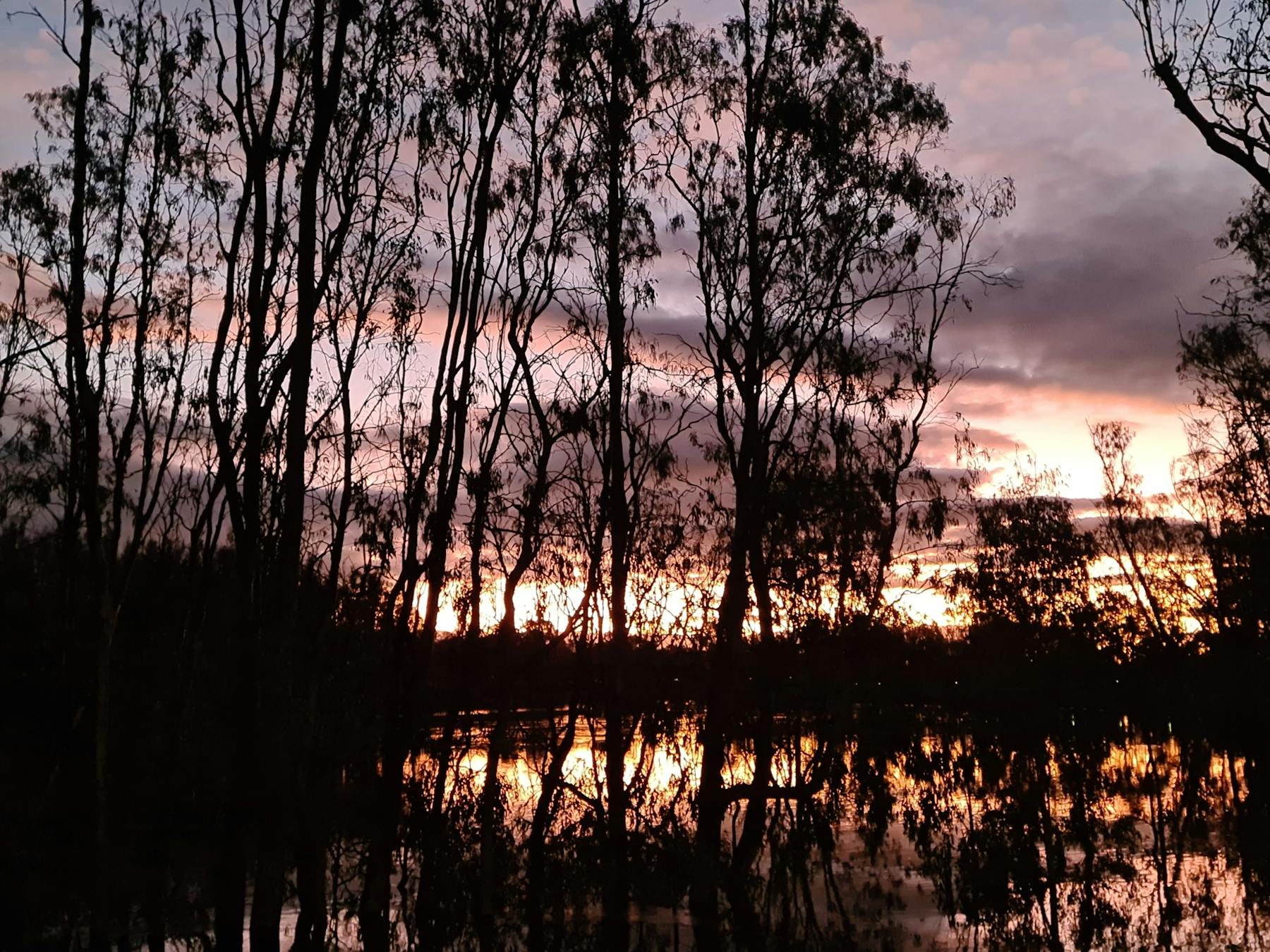 Sunset & irver views from the Tocumwal Ice Creamery Garden