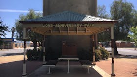 Park with table area for rest or a bite to eat