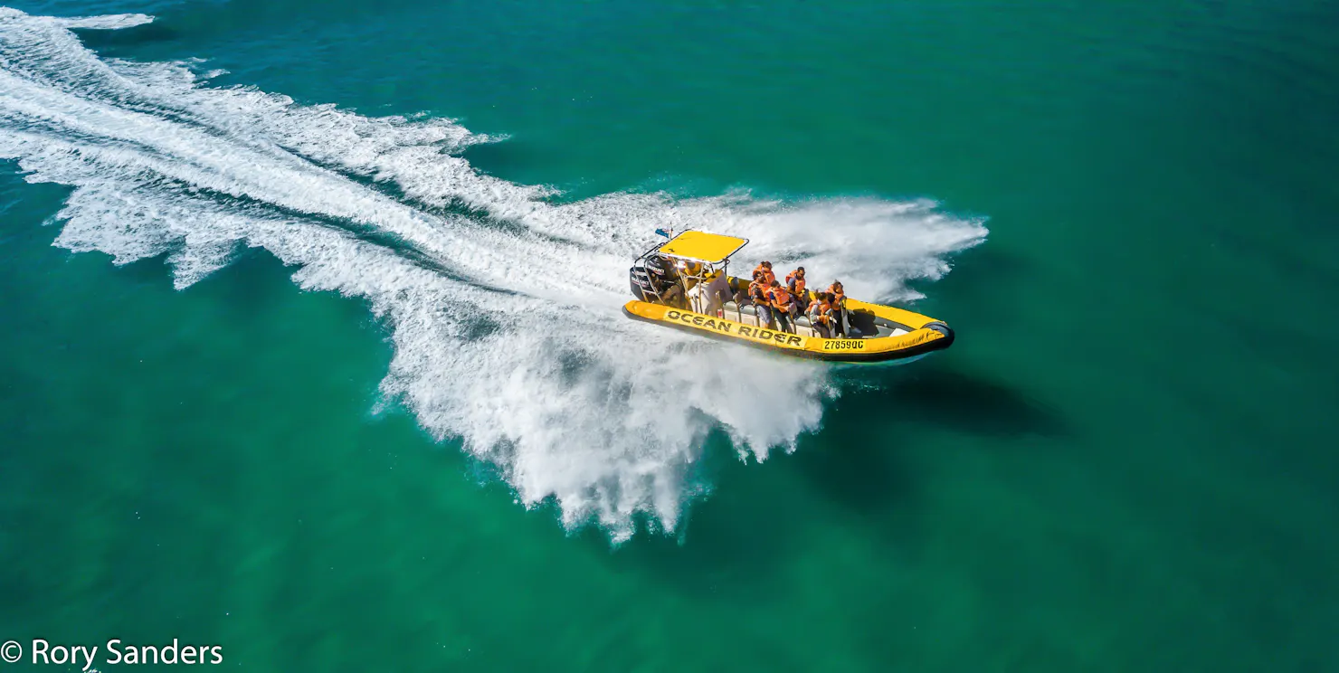 Oceanrider crossing the Noosa Bar.