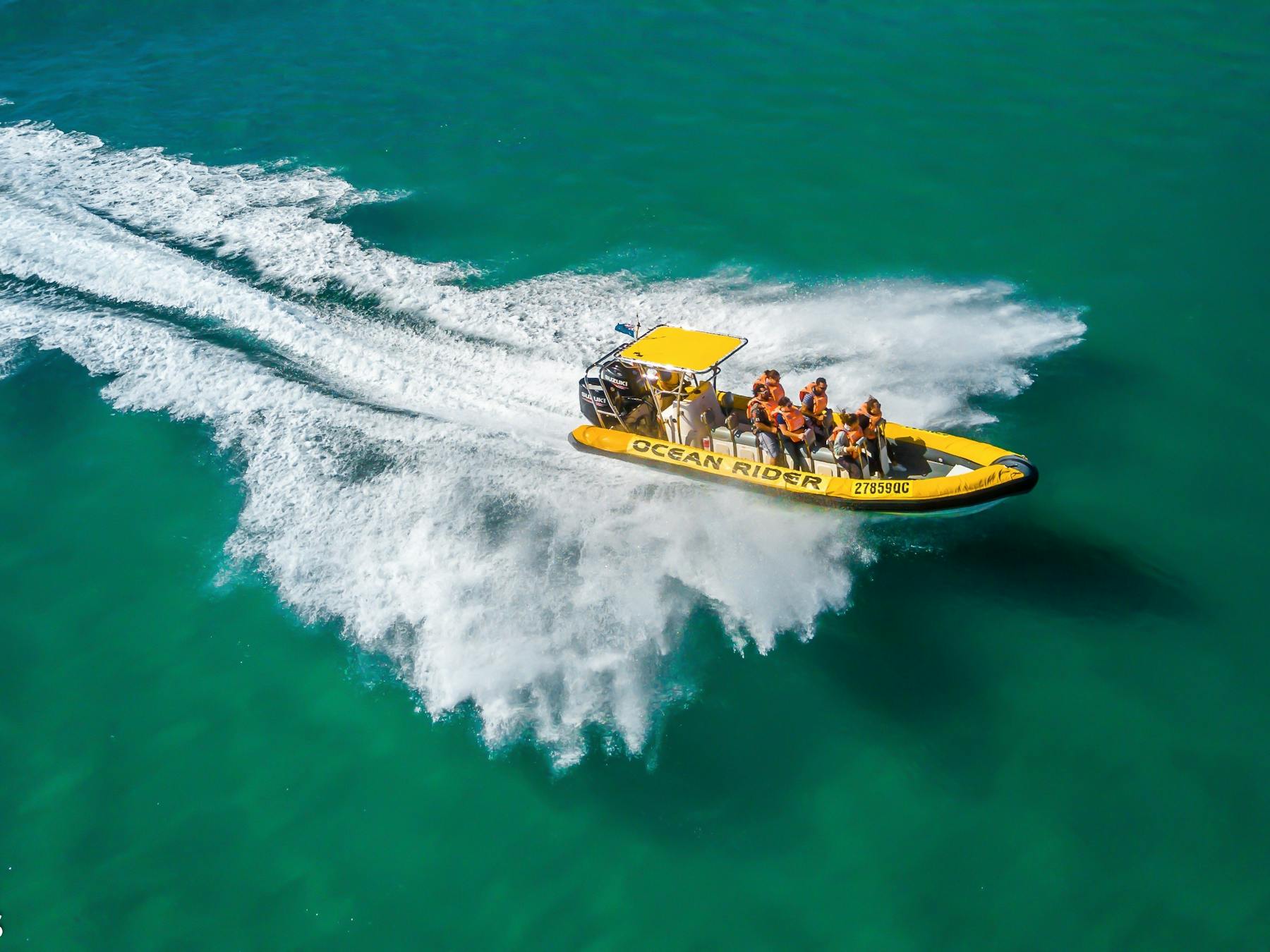 Oceanrider crossing the Noosa Bar.