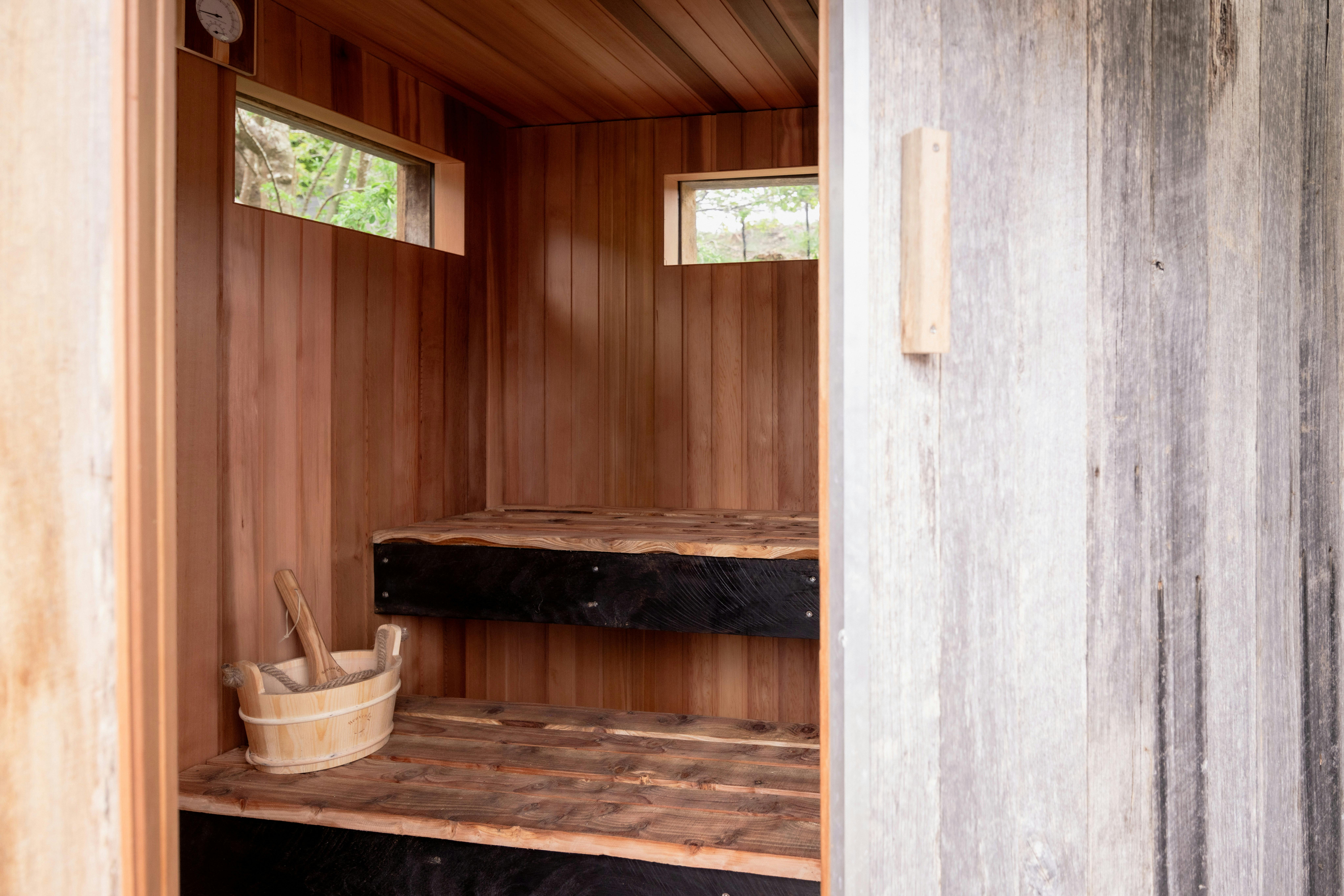 Take in the view from the sauna