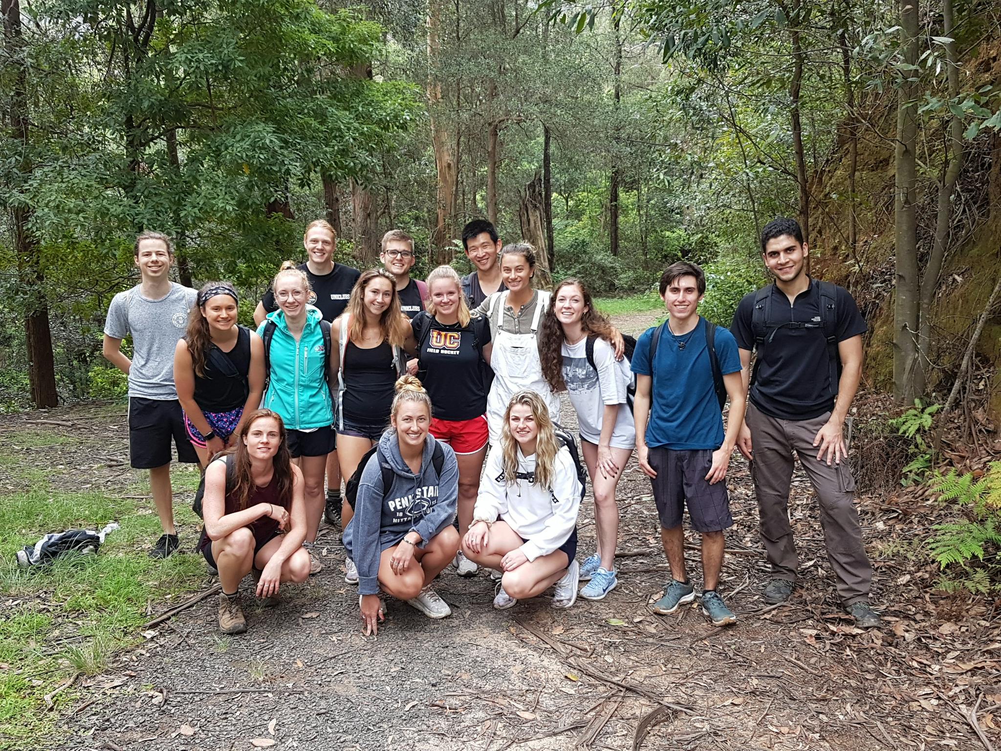 University of Wollongong student group on an immersive walk, with their Tour Guide.