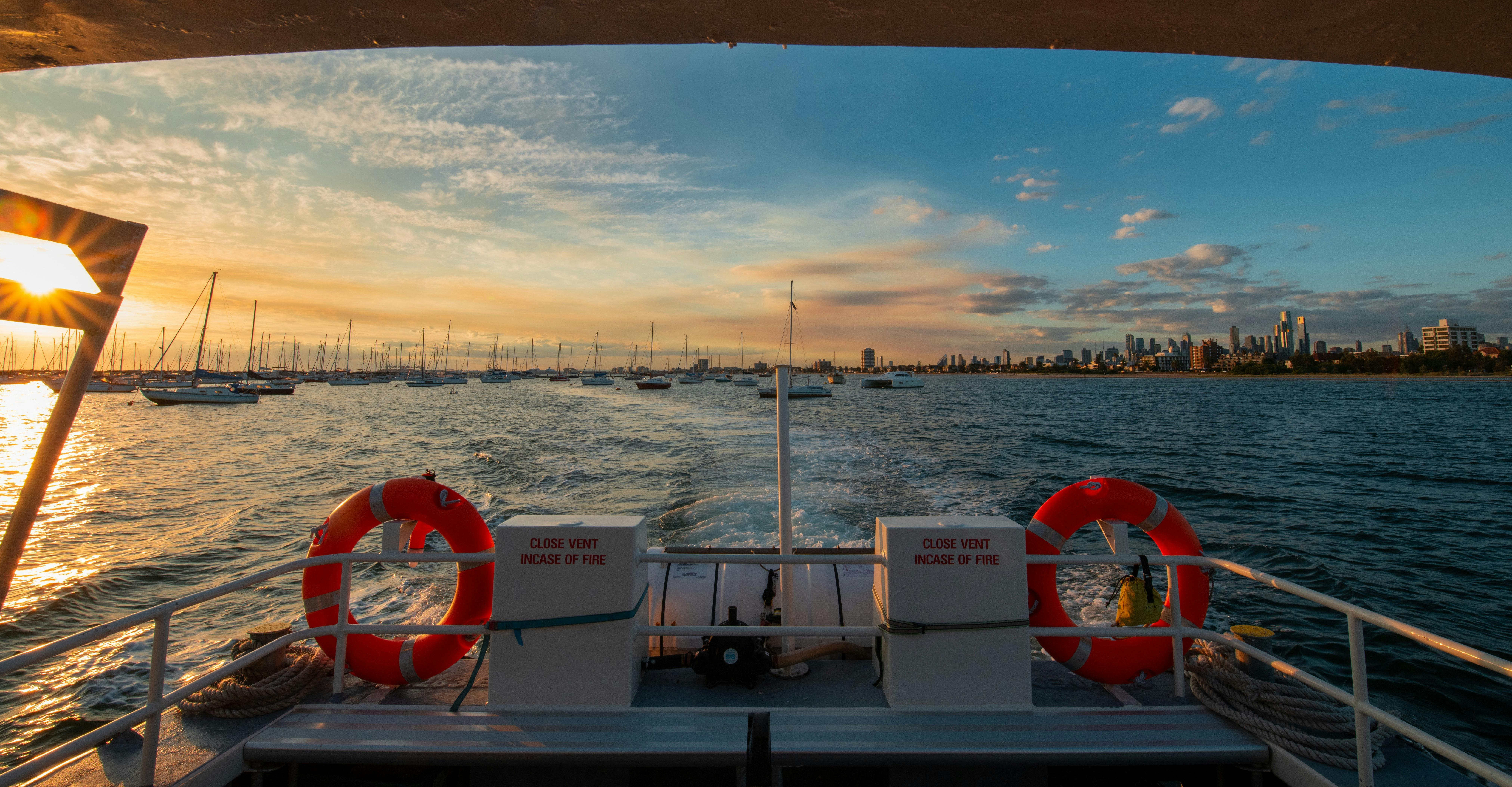 Sunset back deck st kilda marina