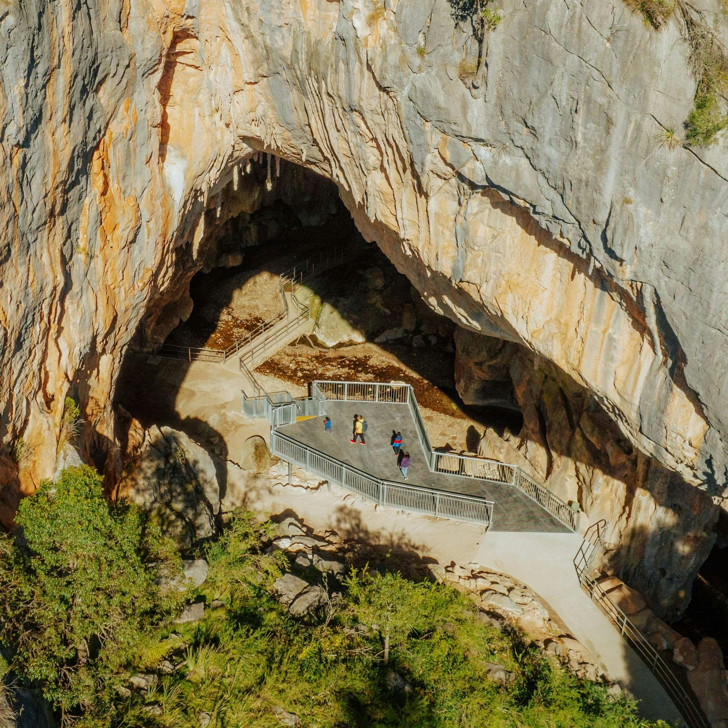 Family walking  in the Victoria Arch accessible platform