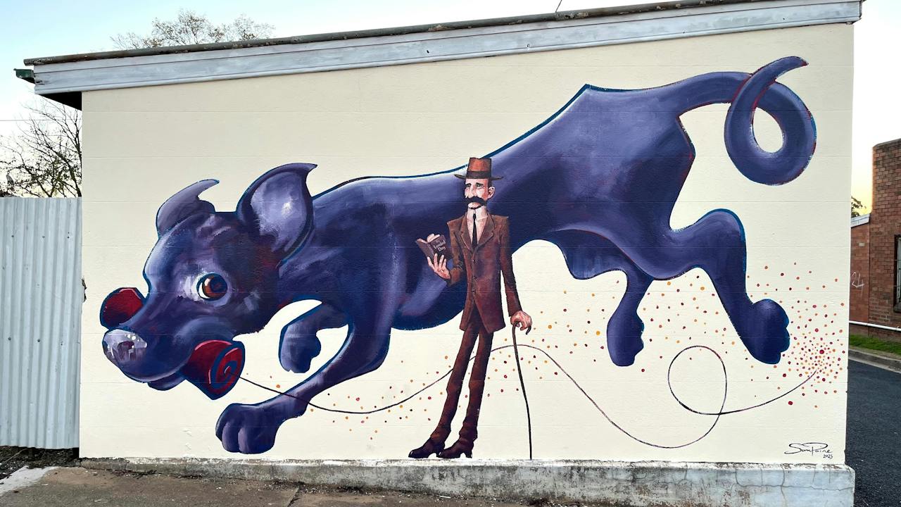 Loaded Dog Mural in Gulgong