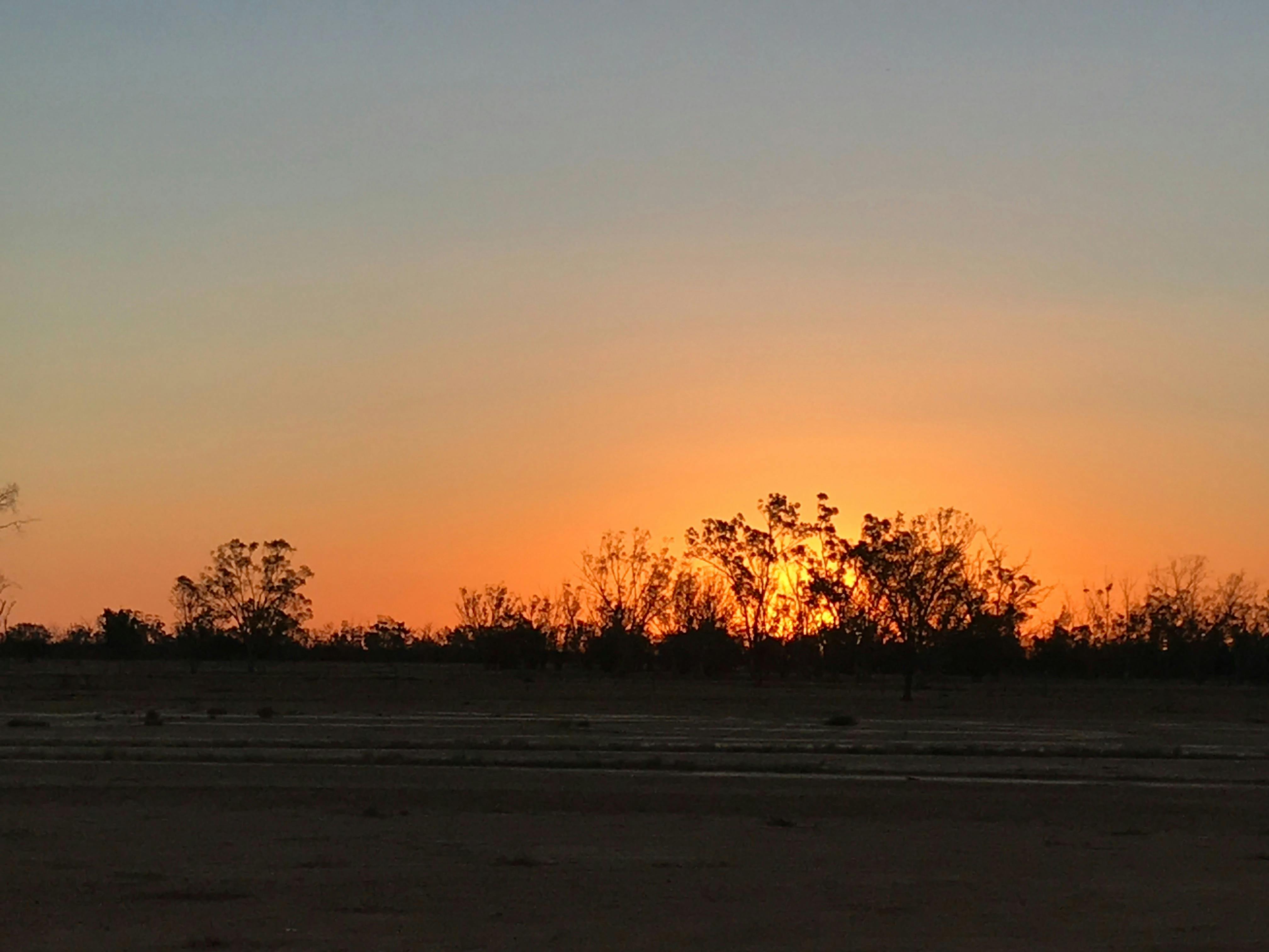 Sunset over an ancient clay pan