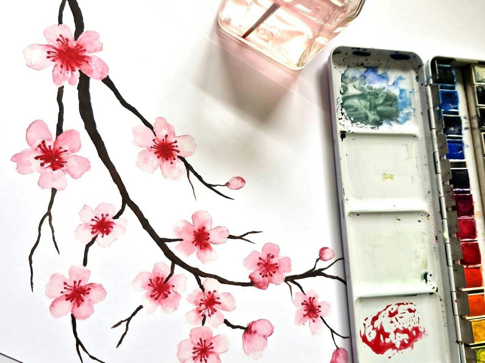 Watercolour Painting Class: Japanese Cherry Blossoms