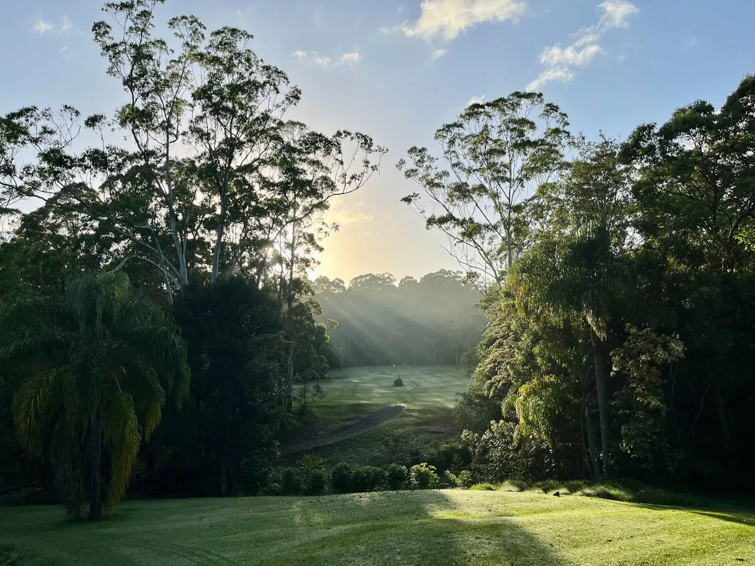 Sunrise over the 1st hole at The Green at Tanawha