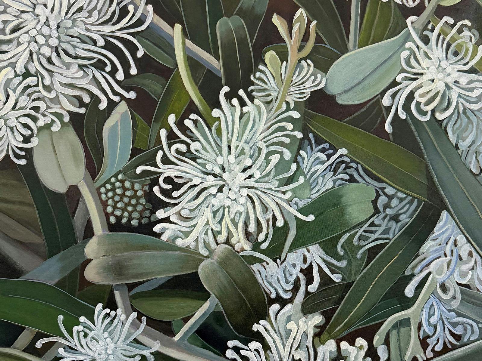 Lauren Watson, Rhapsody in Green and White, 2024, Acrylic on canvas.