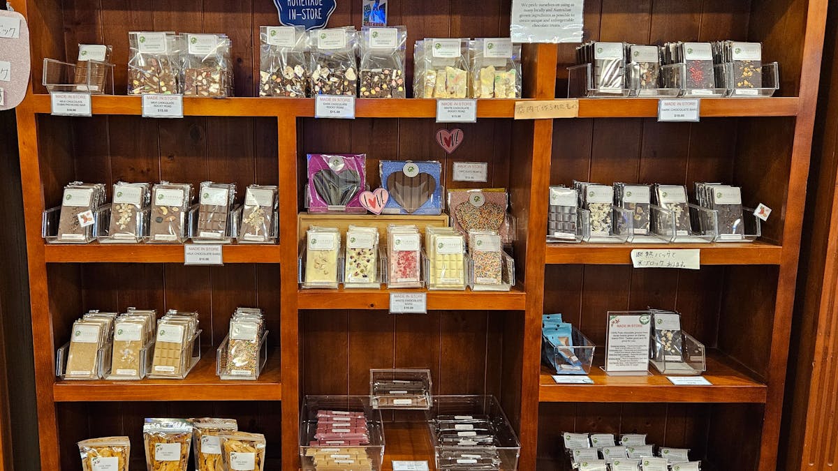 Our signature brand, Kuranda Chocolate Company . Made in store from quality Australian ingredients.