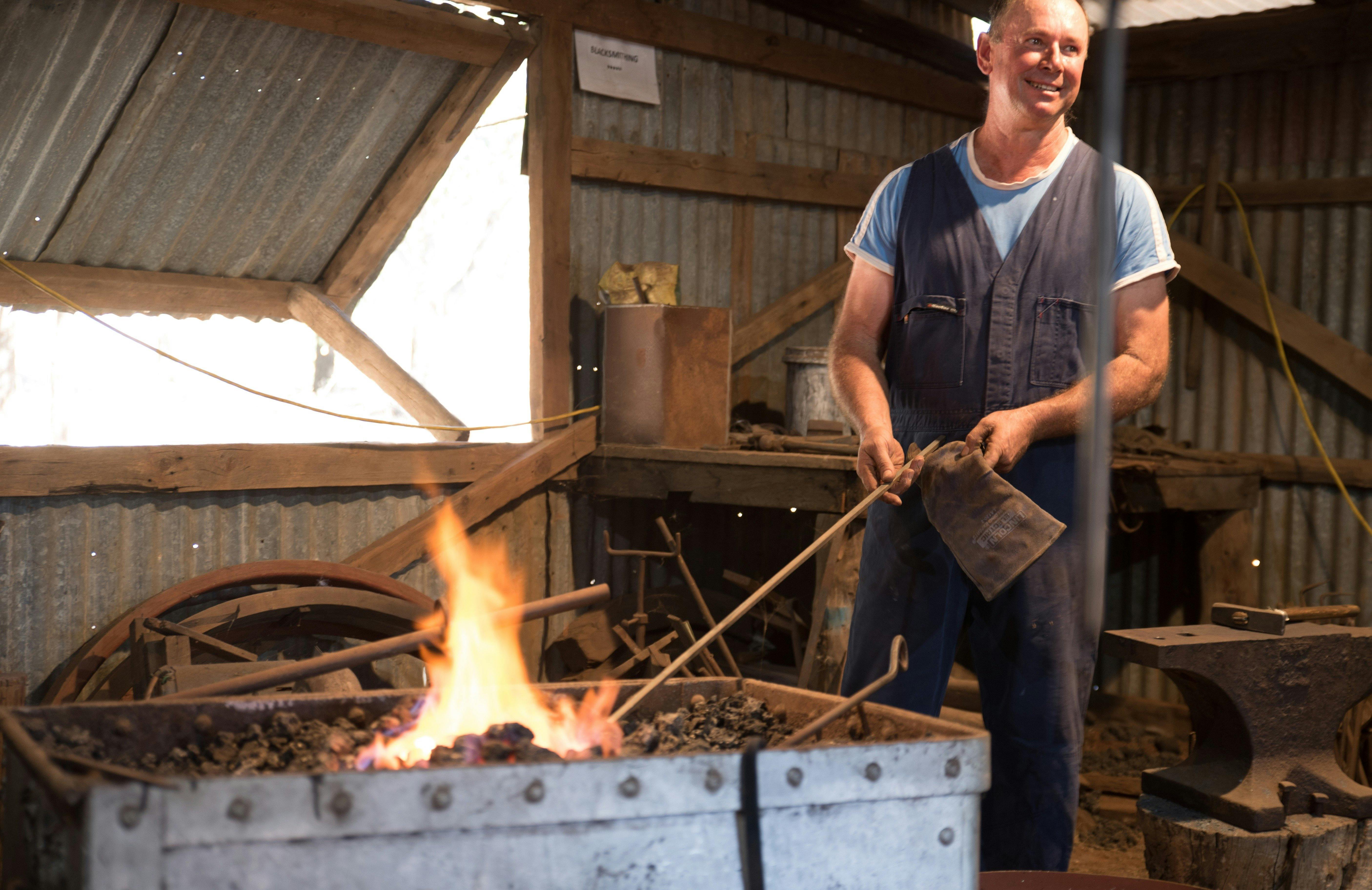 Blacksmithing action in Griffith