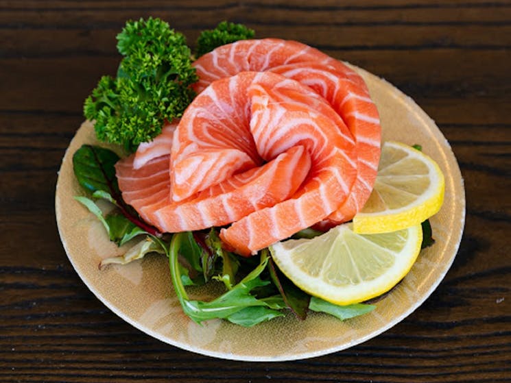 A bowl of salmon