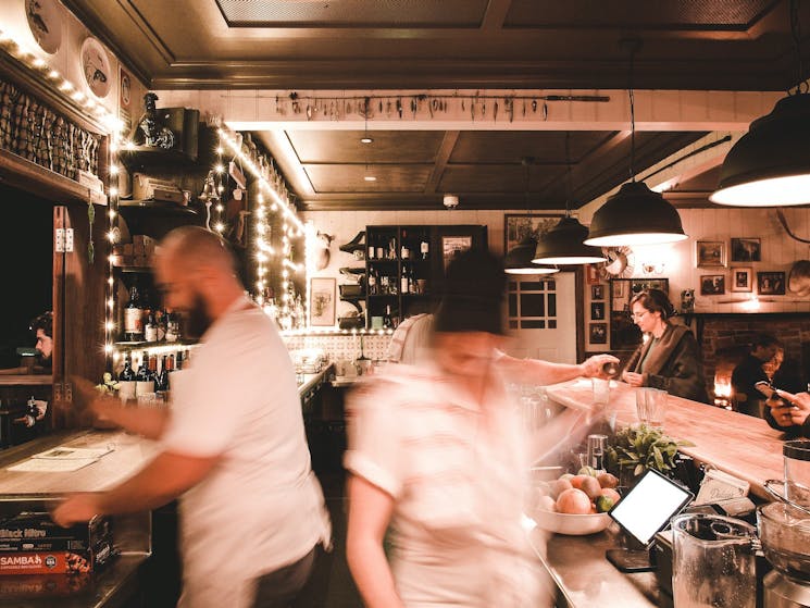 The humming long bar at Dulcies in Merimbula