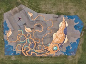 Mural painted on the Millicent Skate by Kitt Bennett Park by