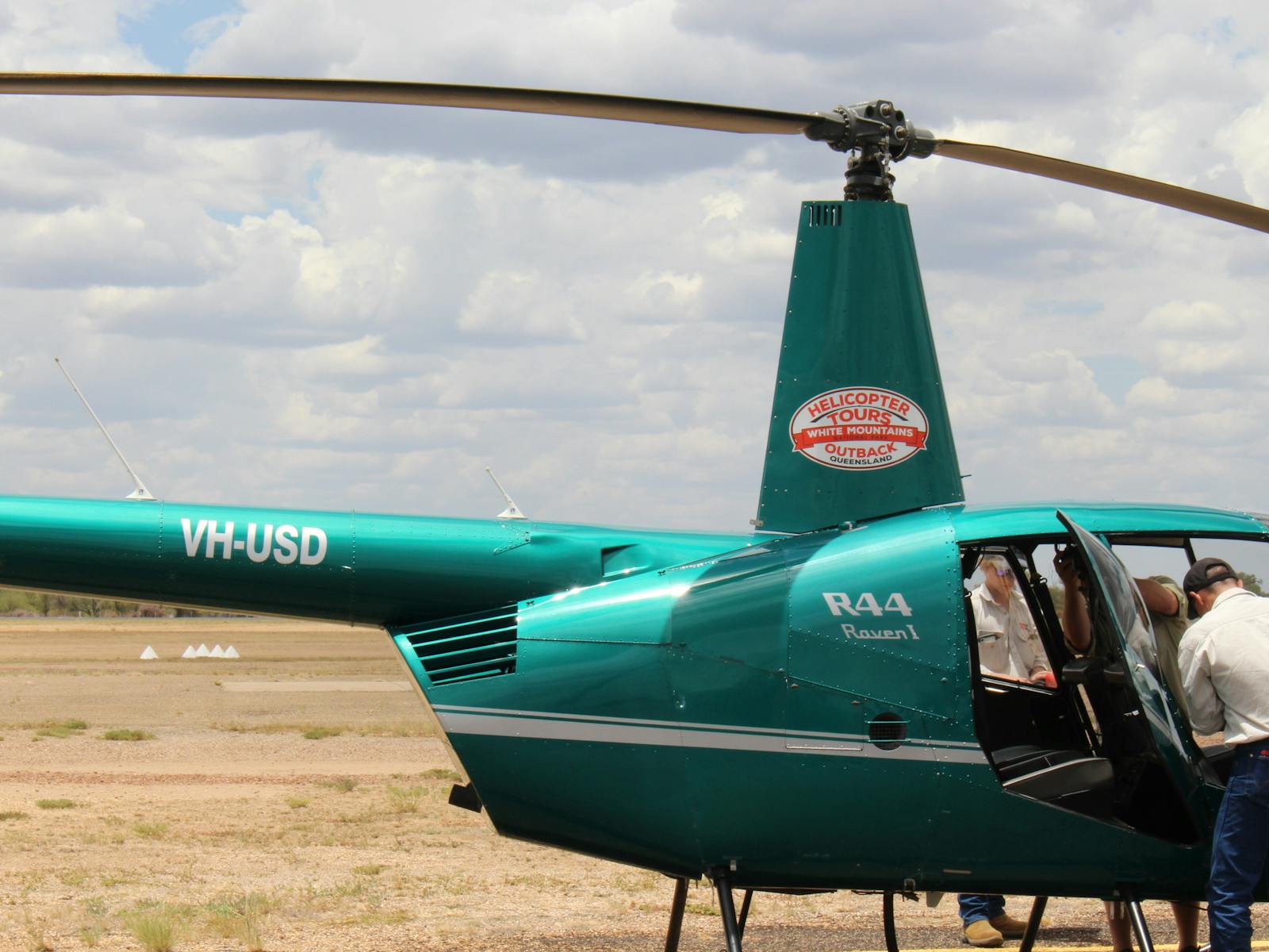 Close up image of the scenic flight helicopter