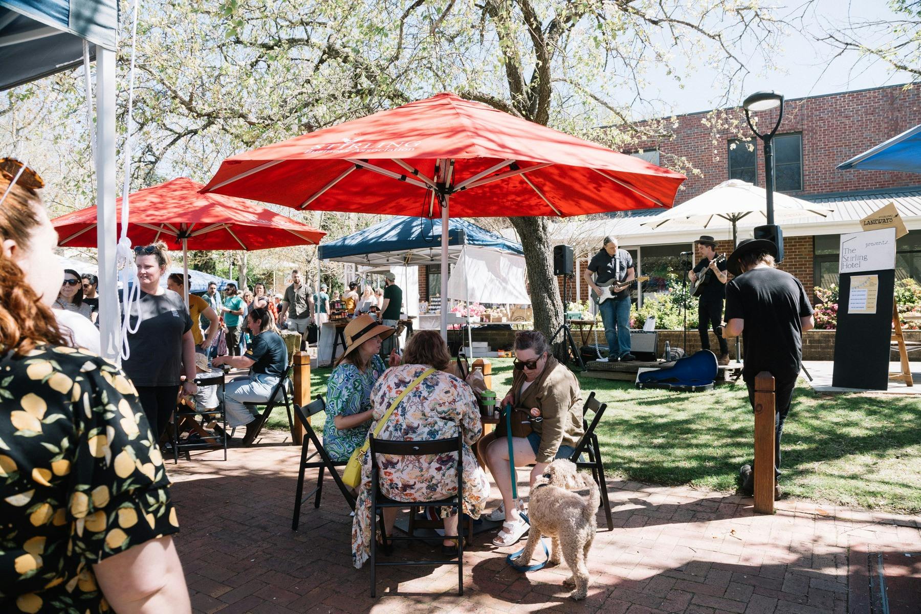 Stirling Laneways stalls and live music