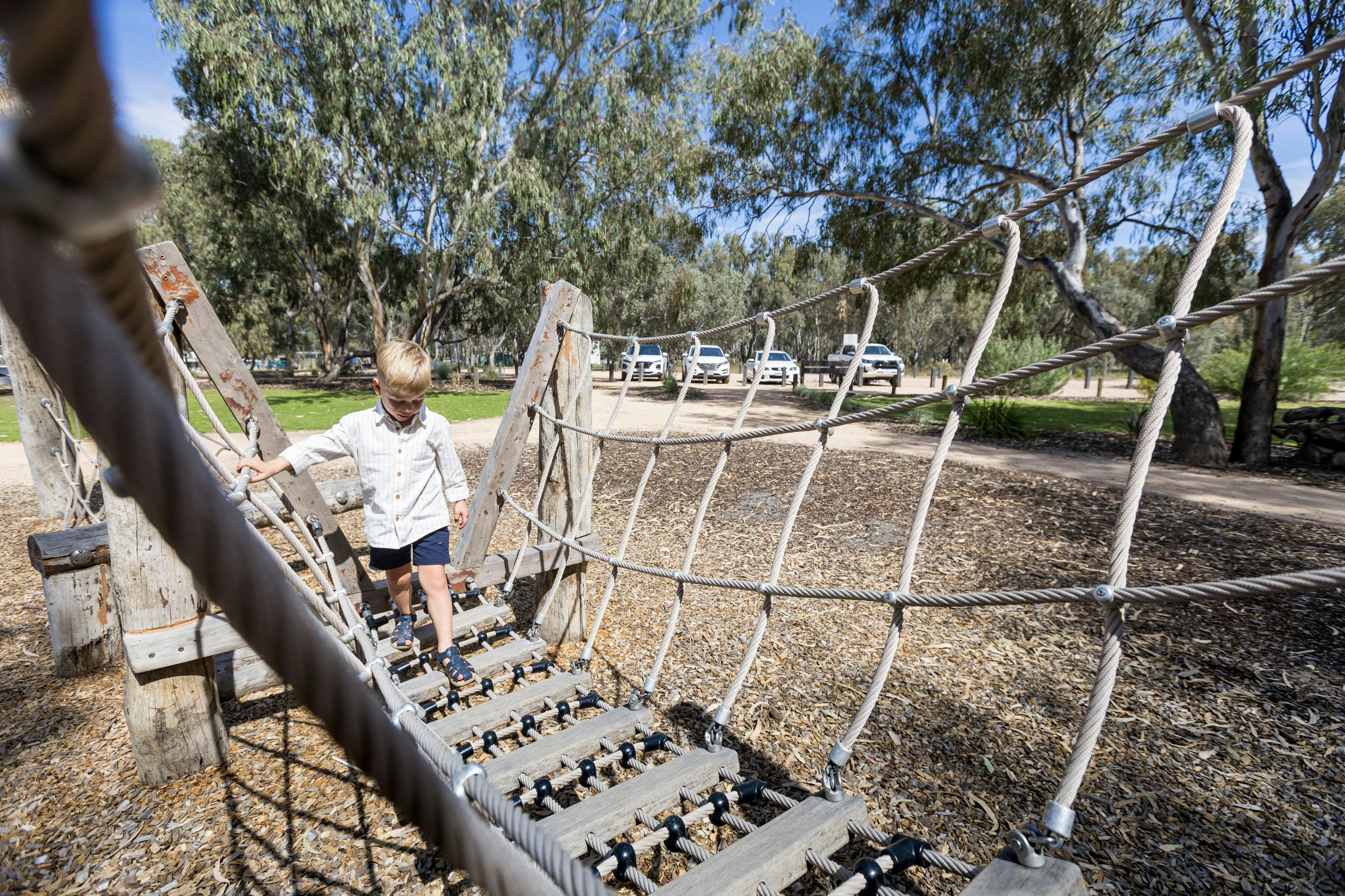 Boy playing at park