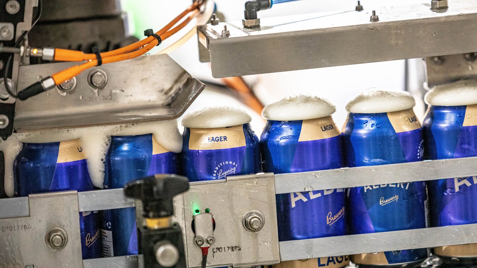 Lager being canned