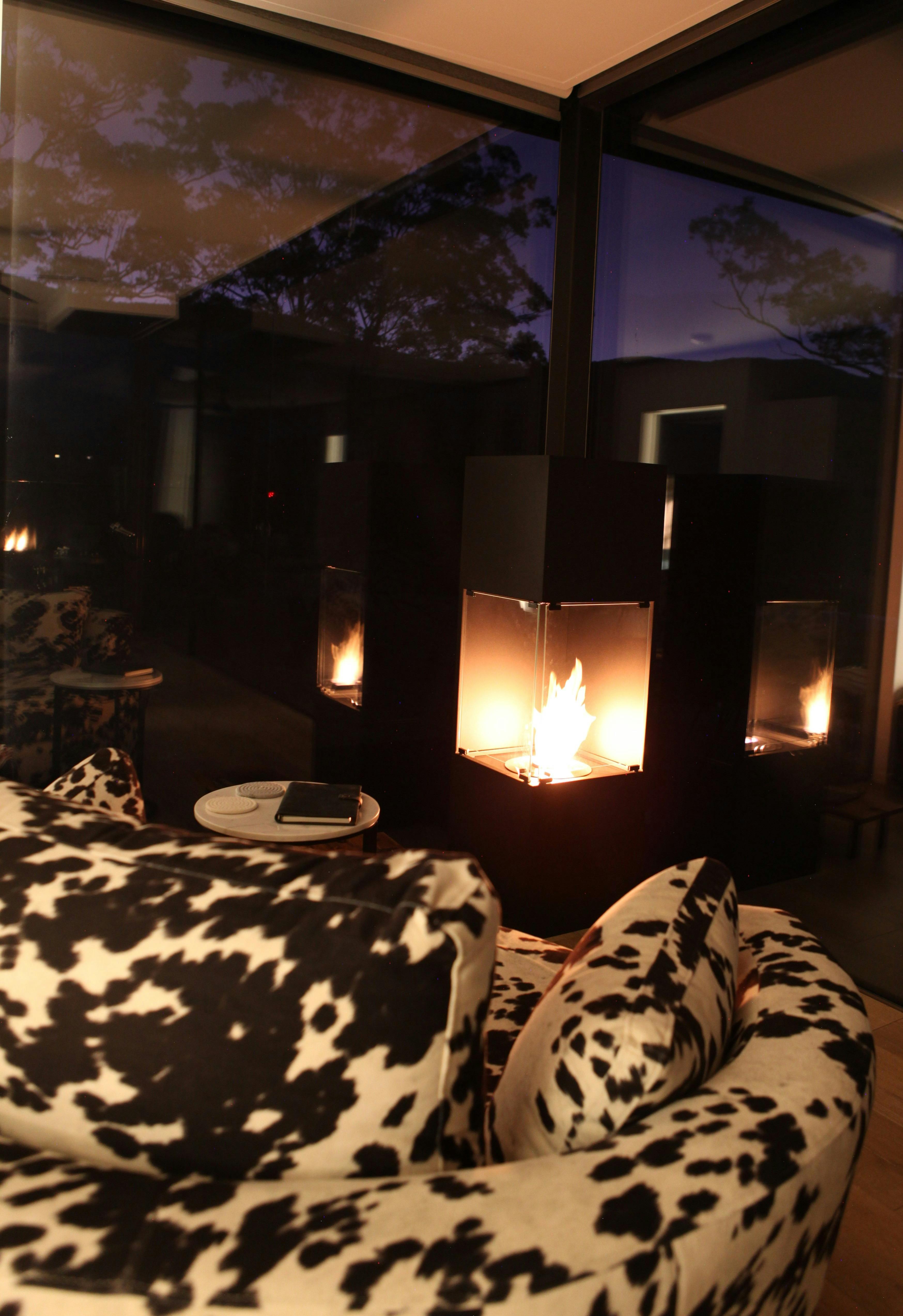 Modern fireplace for a cosy night in