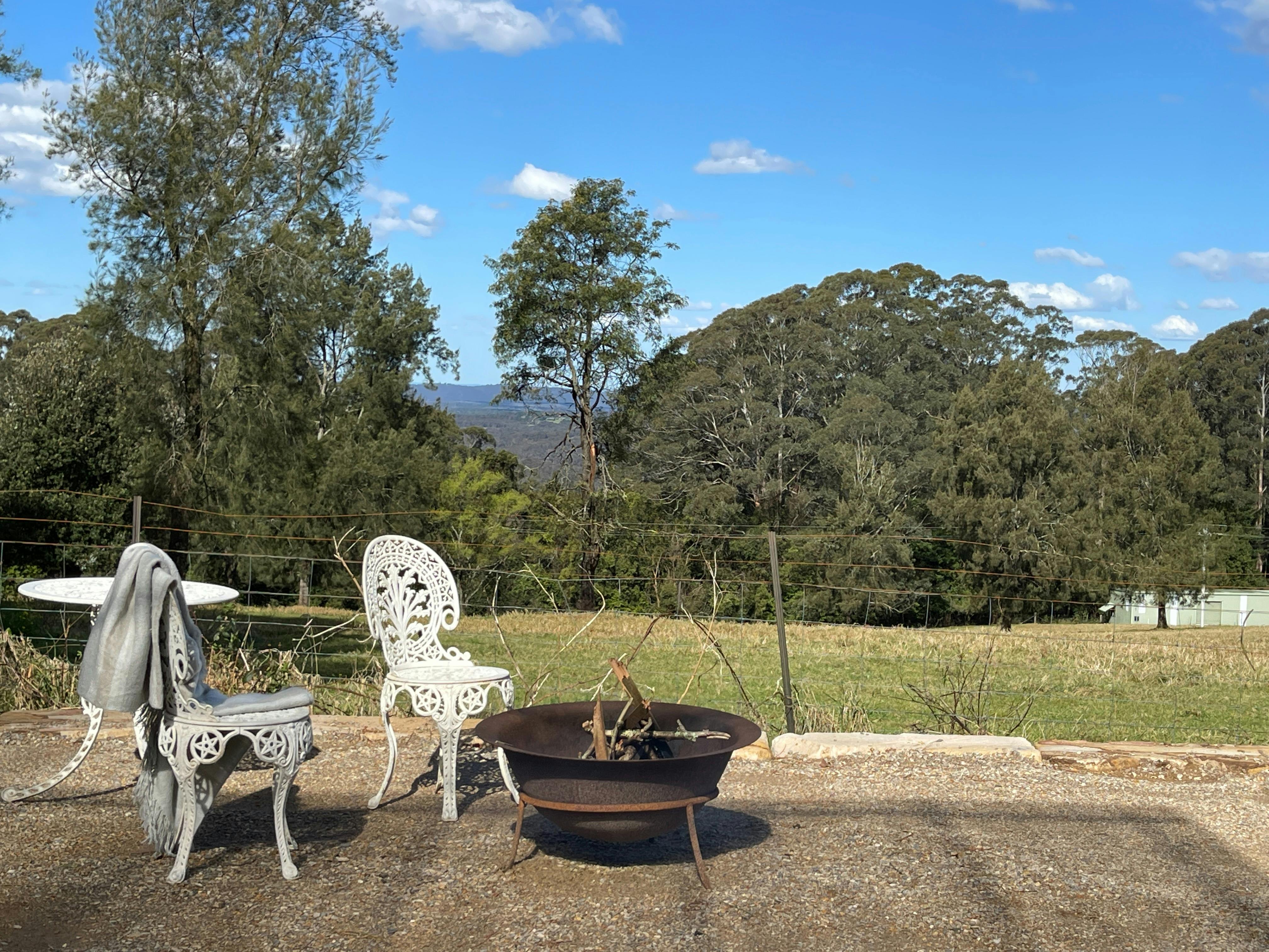 Fire pit with paddock views