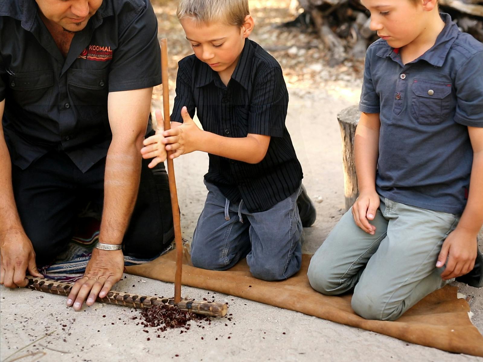 Traditional Fire lighting on a Ngilgi Cave Cultural Tour