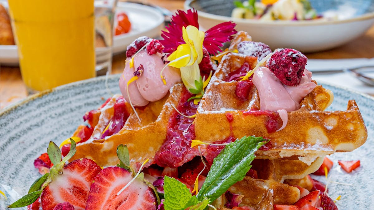 Amazing for breakfast, waffles, eggs, bacon,