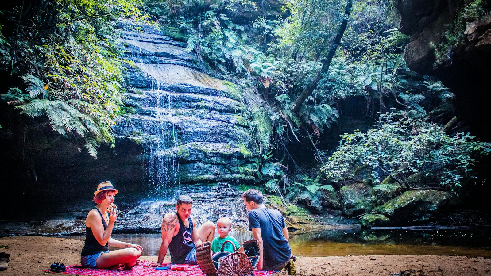 waterfall picnic
