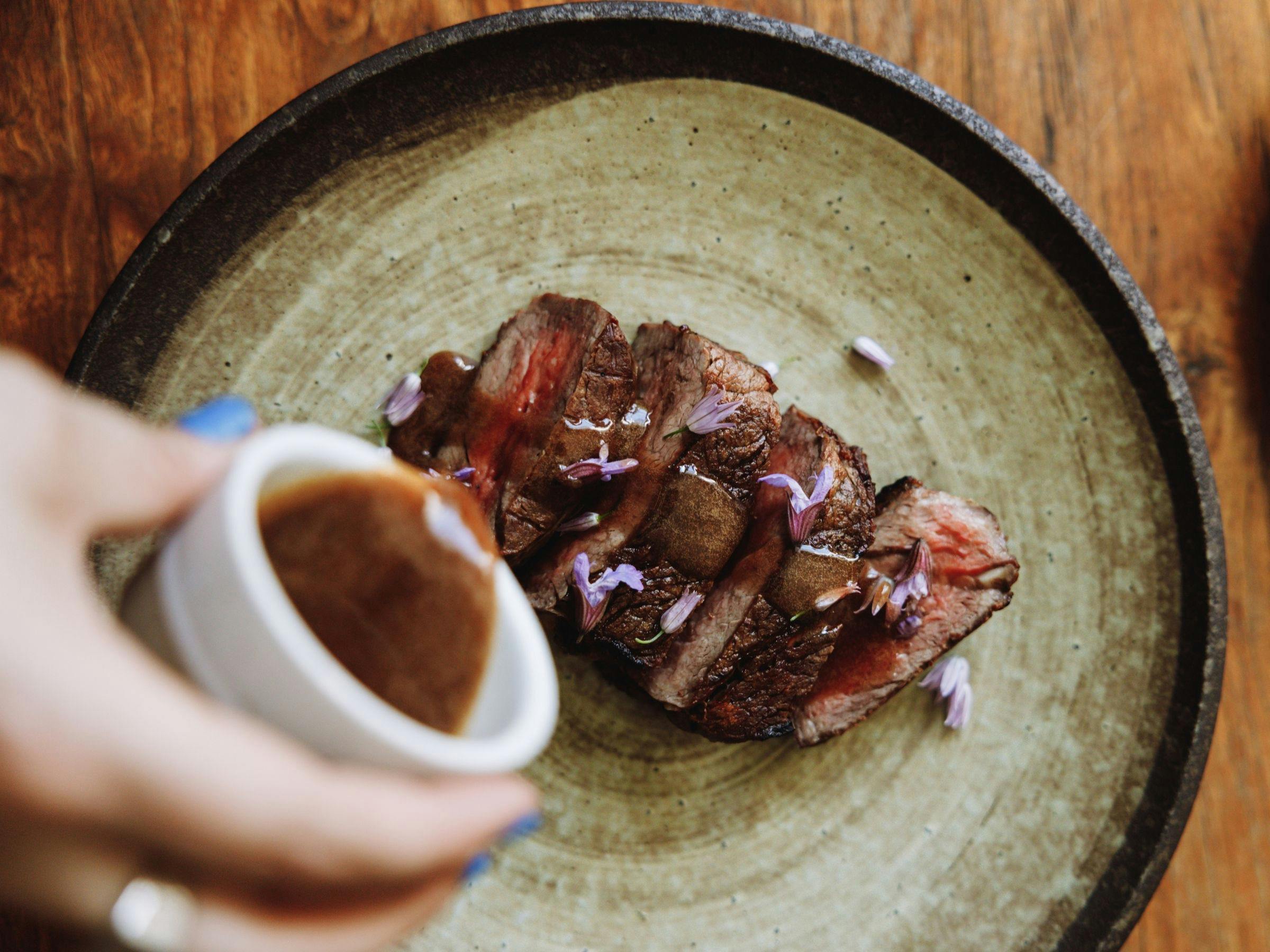 An image of a steak at Elm Dining