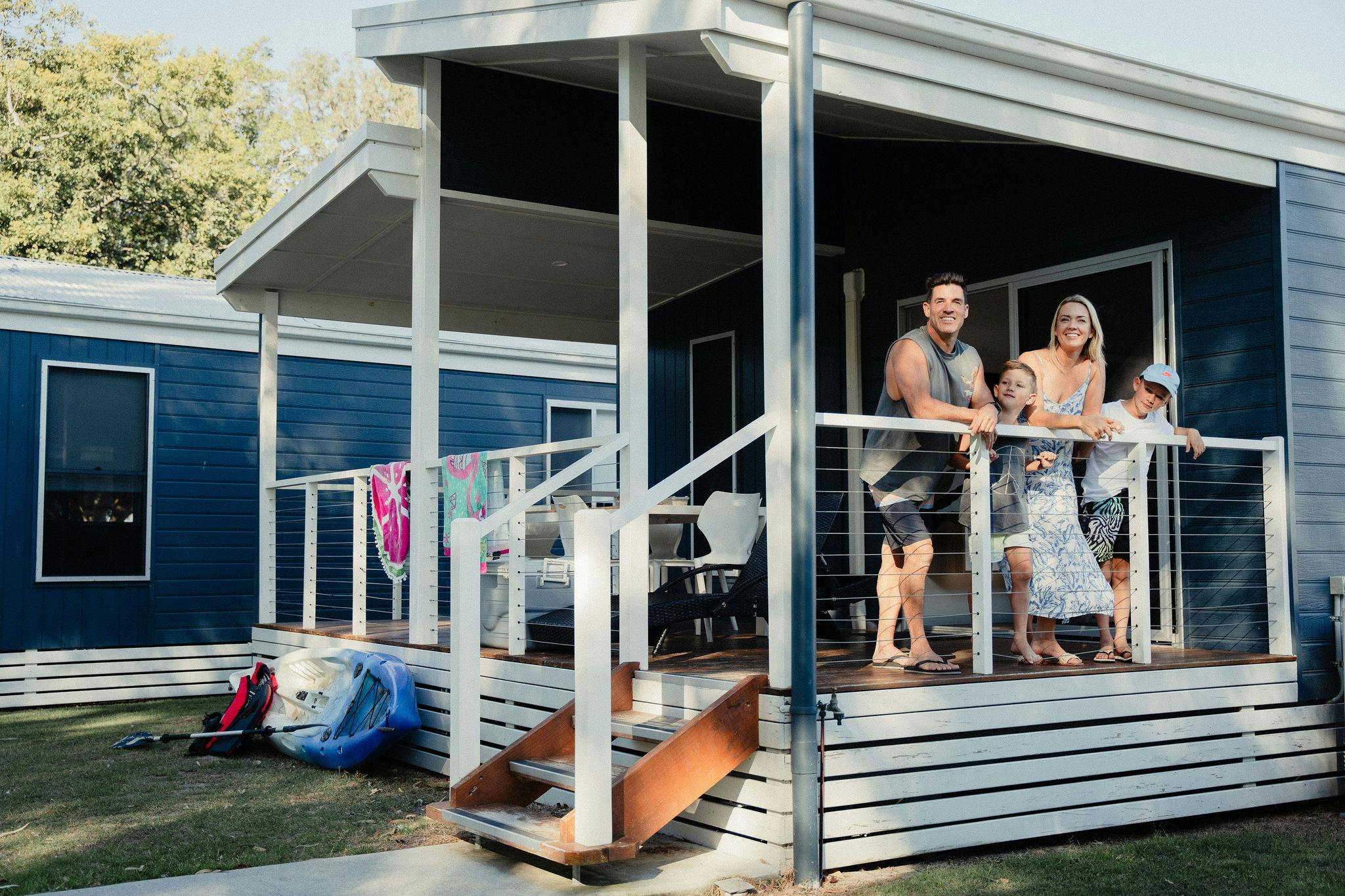 Relax in our fully equipped modern waterfront cabins