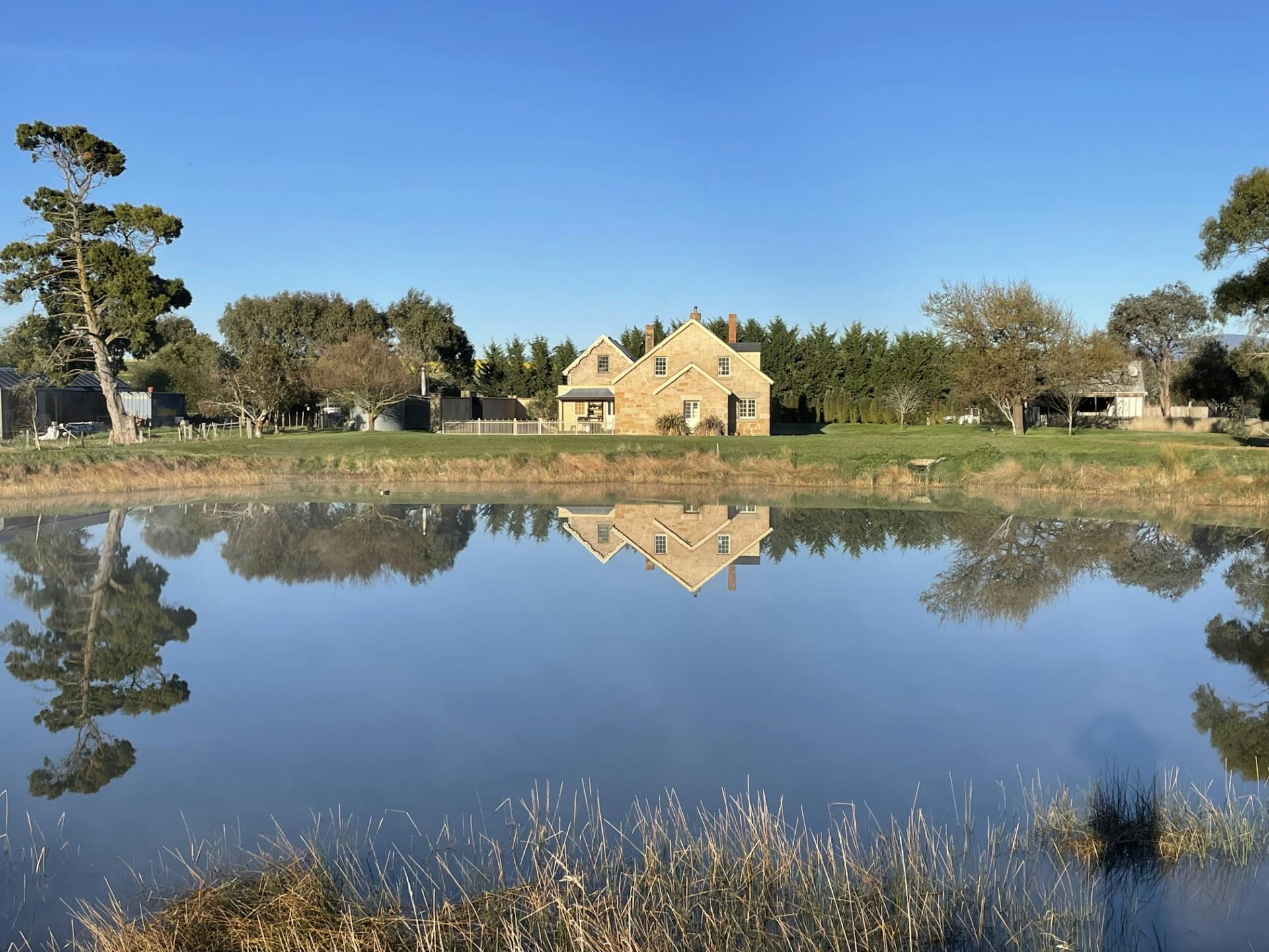 Lake showing homestead in the background