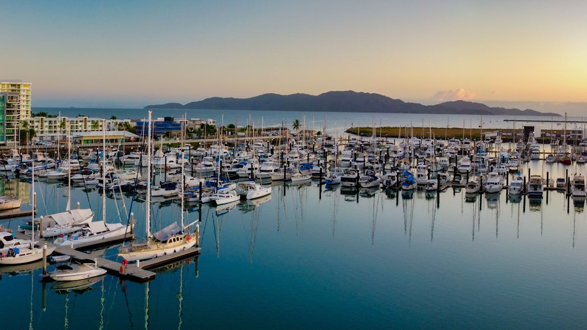 Breakwater Marina looking towards Magnetic Island, North Queensland