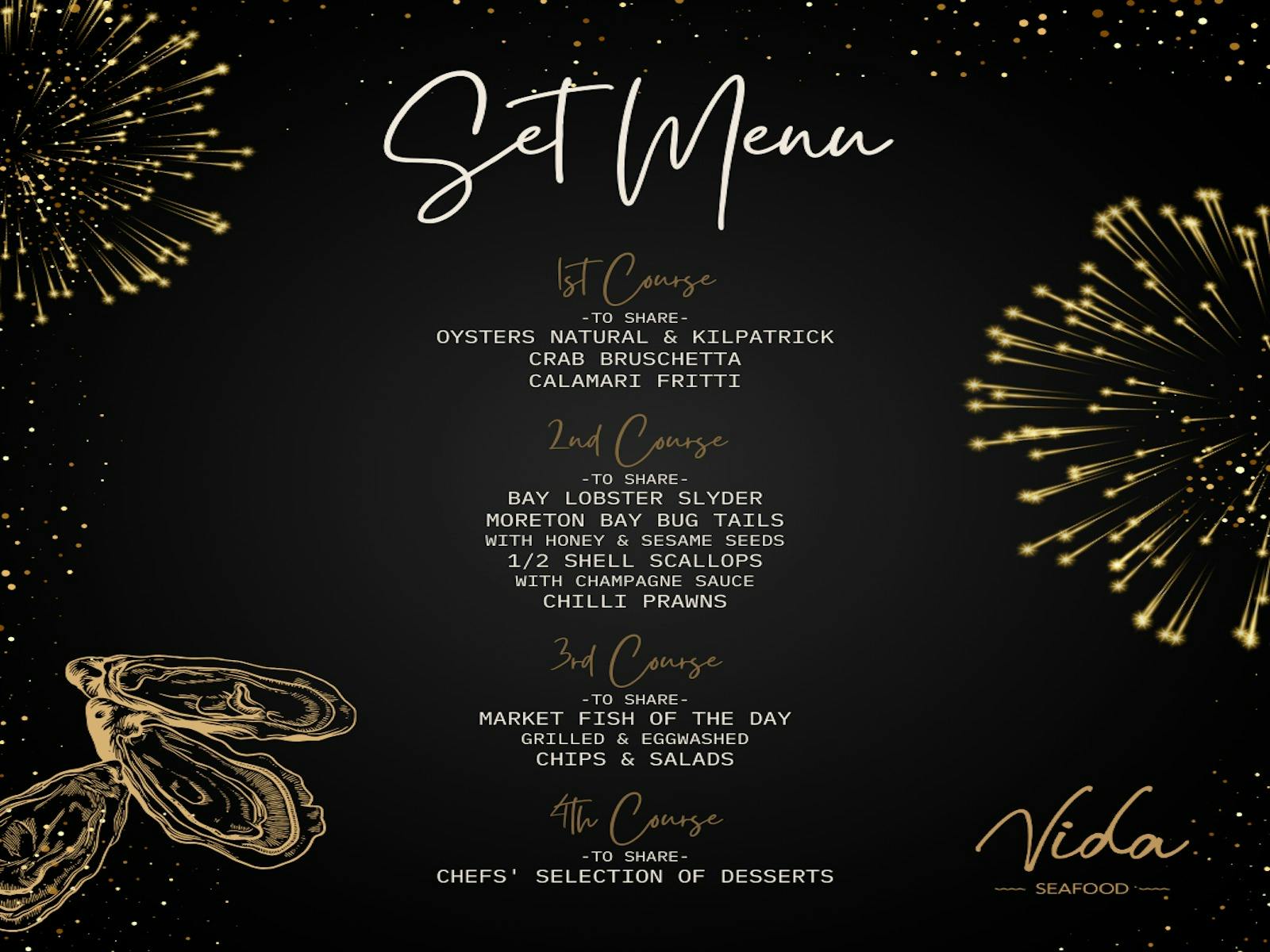 Celebrate New Year's Eve at Vida Seafood