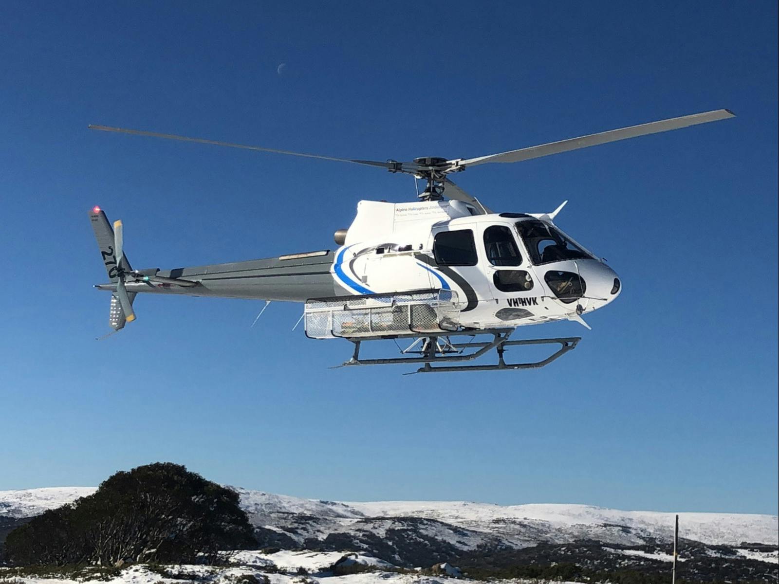 Take a Helicopter scenic flight over Falls Creek, Hotham, Mt Beauty & visit Jindabyne, Kosciuszko.