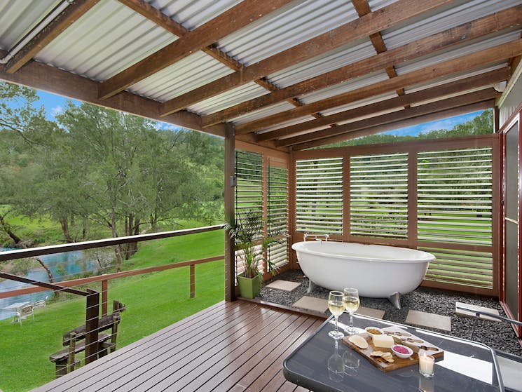 View of creek from cabin deck