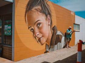 Street art painted over the Colour Tumby Festival weekend in 2022 by Smug