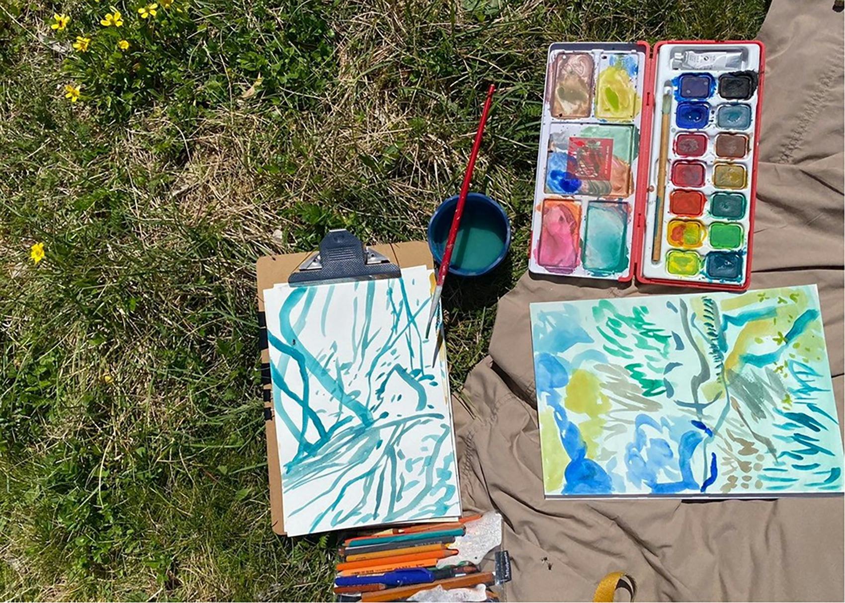 Outdoor water colour paintings