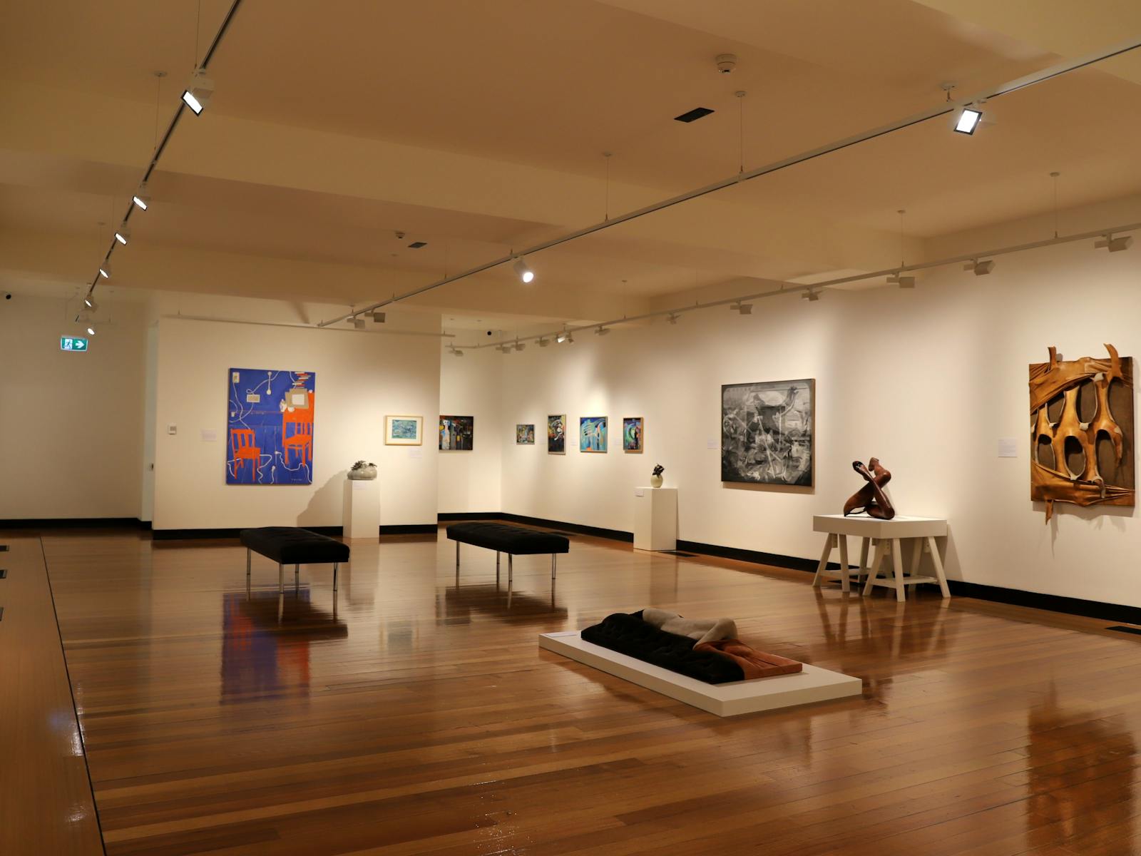 A gallery space showing newly acquired pieces from the permanent collection  of Devonport City